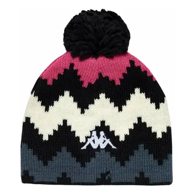 Kappa 6Cento Pomok G Beanie Black/Fuchsia Purple/White/Grey Asphalt Graphic Téli sapka