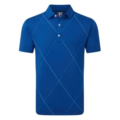 Footjoy Raker Print Lisle Deep Blue Rövid ujjú póló