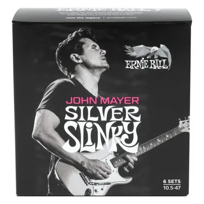 Ernie Ball John Mayer Silver Slinky Nickel Wound Electric Guitar Strings Pack Elektromos gitárhú