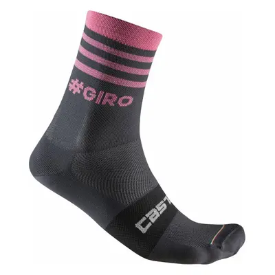 Castelli Giro Stripe Sock Gray/Rosa S/M Kerékpáros zoknik