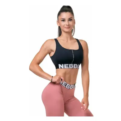 Nebbia Smart Zip Front Sports Bra Black Fitness fehérnemű