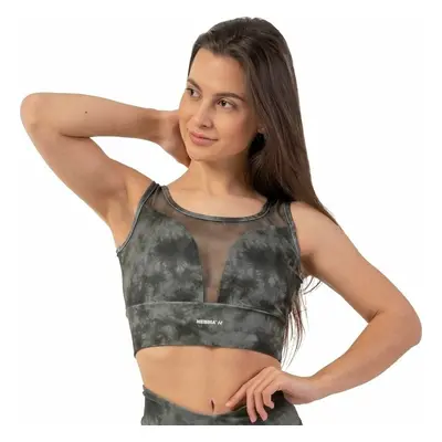 Nebbia ECO Camo Green Mesh Sports Bra "Breathe" Como Green Fitness fehérnemű