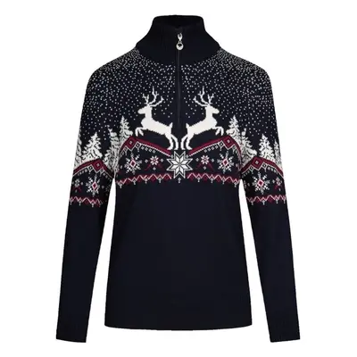 Dale of Norway Dale Christmas Womens Navy/Off White/Redrose Pulóver