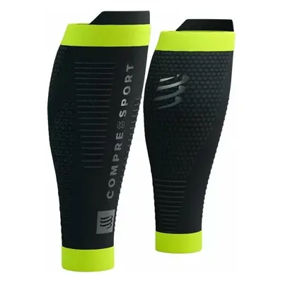 Compressport R2 3.0 Flash Black/Fluo Yellow Borjútakarók futóknak