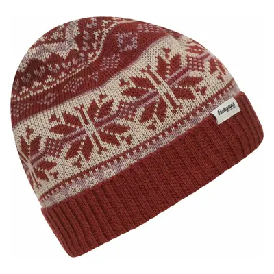 Bergans Jacquard Beanie Chianti Red/Lilac Chalk/Chalk Sand Téli sapka