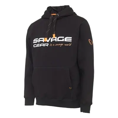 Savage Gear Horgászpulóver Cosmo Hoodie Fekete tinta