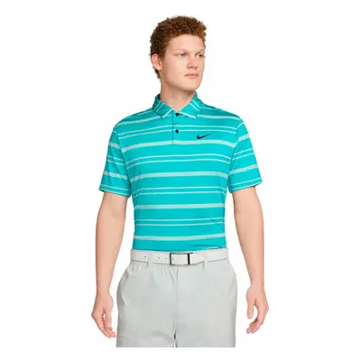 Nike Dri-Fit Tour Mens Striped Golf Teal Nebula/Jade Ice/Black Rövid ujjú póló