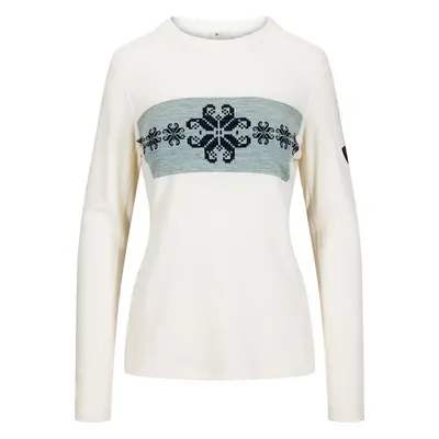 Dale of Norway Falkeberg Womens Crew Neck Baselayer Off White/Navy Pulóver