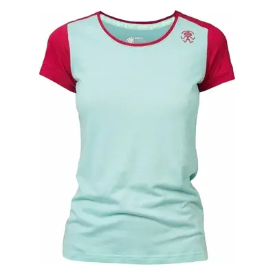 Rafiki Chulilla Lady Short Sleeve Eggshell Blue/Earth Red Póló