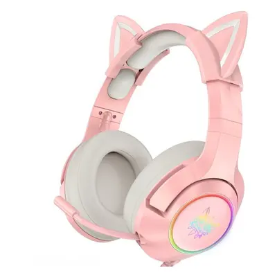 Onikuma K9 RGB Wired Gaming Headset With Cat Ears Rózsaszín PC headset