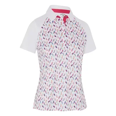 Callaway Birdie/Eagle Printed Short Sleeve Womens Brilliant White Rövid ujjú póló