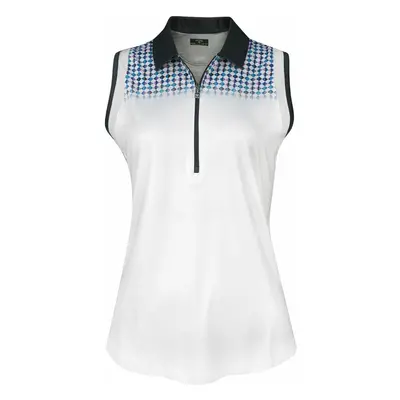 Callaway Womens Engineered Evanescent Geo Sleeveless Brilliant White Rövid ujjú póló