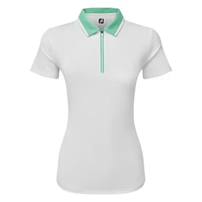 Footjoy Colour Block Lisle White/Mint Rövid ujjú póló