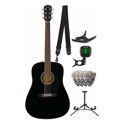 Fender CD-60 BK V3 Deluxe SET Black Akusztikus gitár