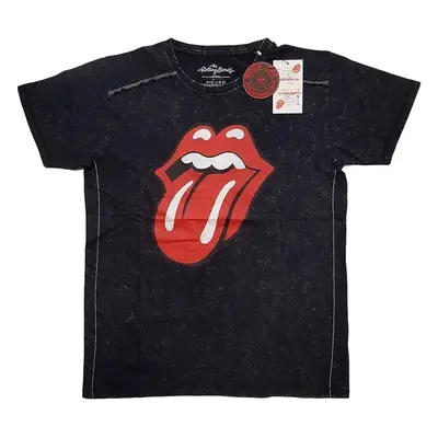 The Rolling Stones Ing Classic Tongue (Wash Collection) Unisex Black