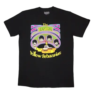 The Beatles Ing Yellow Submarine Heads in Circles v2 Unisex Black