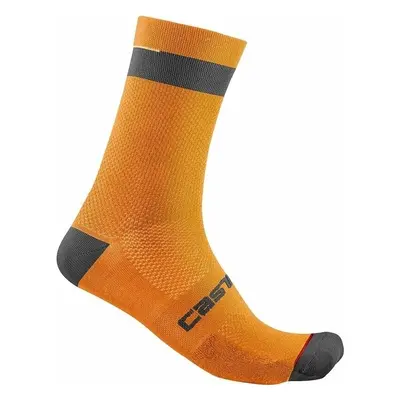 Castelli Alpha Socks Brilliant Orange/Black S/M Kerékpáros zoknik