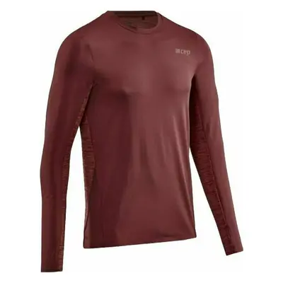 CEP W1136 Run Shirt Long Sleeve Men Dark Red Hosszúujjú futópólók