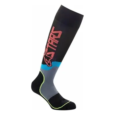 Alpinestars Zokni MX Plus-2 Socks Black/Yellow Fluorescent/Coral