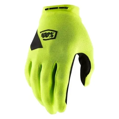 100% Ridecamp Gloves Fluo Yellow Kesztyű kerékpározáshoz