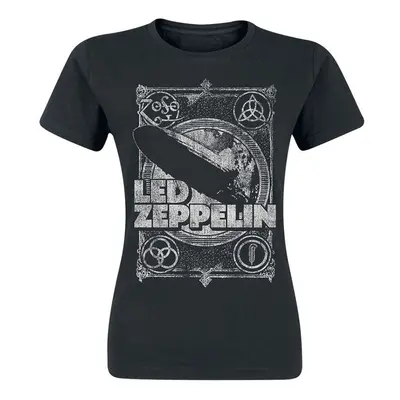 Led Zeppelin Ing Vintage Print LZ1 Womens Black