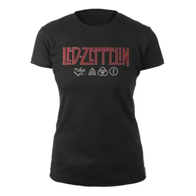 Led Zeppelin Ing Logo & Symbols Womens Black