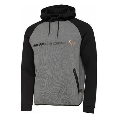 Savage Gear Horgászpulóver Tec-Foam Hoodie Dark Grey Melange