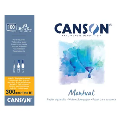 Canson Pad Montval Cold Pressed Vázlattömb g Natural White