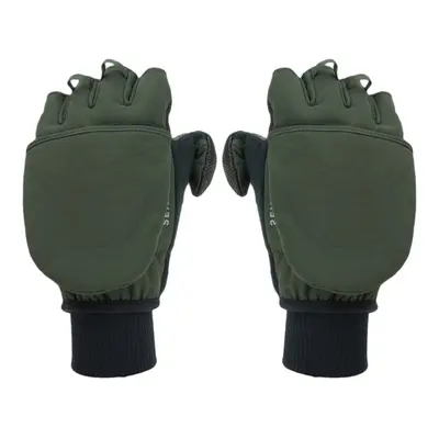 Sealskinz Windproof Cold Weather Convertible Mitten Olive Green/Black Kesztyű kerékpározáshoz