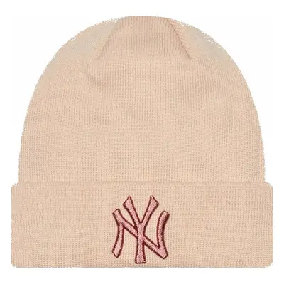 New York Yankees MLB Women's Metallic Logo Beanie Peach Sapka