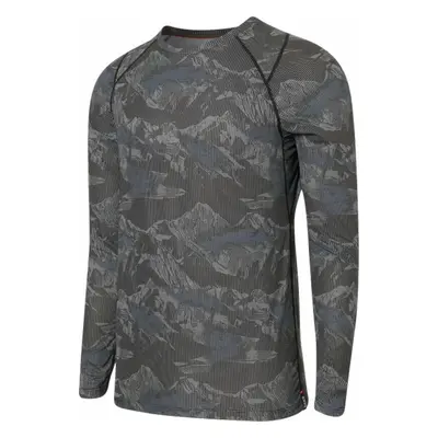 SAXX Quest Long Sleeve Crew Navy Mountainscape Termikus fehérnemű