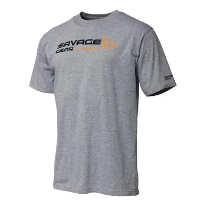 Savage Gear Horgászpóló Signature Logo T-Shirt Grey Melange