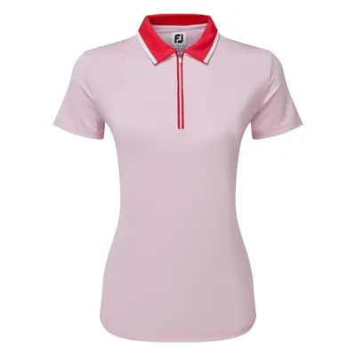 Footjoy Colour Block Lisle Pink/Red Rövid ujjú póló