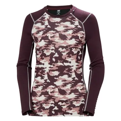 Helly Hansen W Lifa Merino Midweight Graphic Crew Wild Rose Termikus fehérnemű