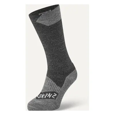 Sealskinz Waterproof All Weather Mid Length Sock Black/Grey Marl Kerékpáros zoknik