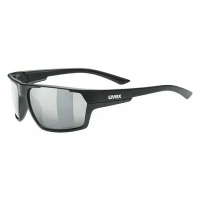 UVEX Sportstyle Polarized Black Mat/Litemirror Silver Kerékpáros szemüveg