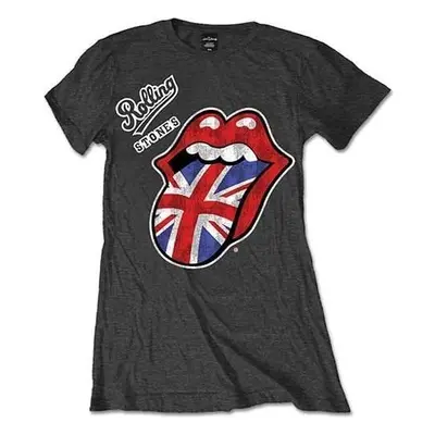 The Rolling Stones Ing Vintage British Tongue Womens Charcoal Grey