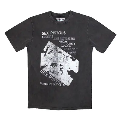 Sex Pistols Ing Manchester Flyer Stone Wash Unisex Charcoal Grey