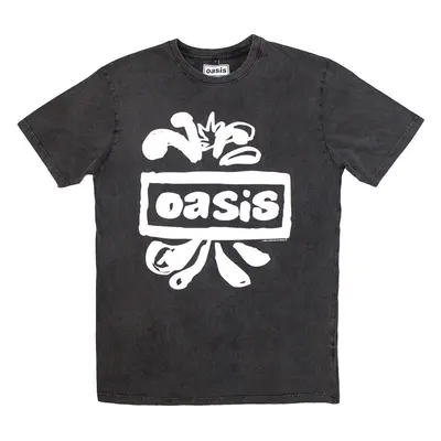 Oasis Ing Logo Splat Stone Wash Unisex Charcoal Grey