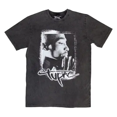 2Pac Ing Spray Photo Stone Wash Unisex Charcoal Grey