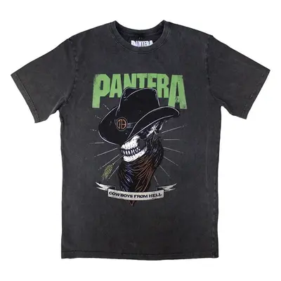 Pantera Ing Skeleton Cowboy Stone Wash Unisex Charcoal Grey