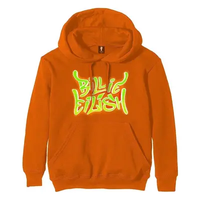 Billie Eilish Pulóver Airbrush Flames Blohsh Orange