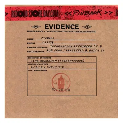 Pinback - 7-Information Retrieved Part B (7" Vinyl)