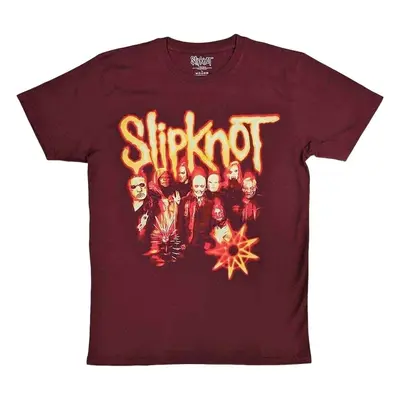 Slipknot Ing The End So Far Group Photo Tribal Nonogram Unisex Maroon Red