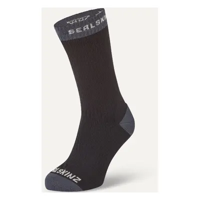 Sealskinz Waterproof Warm Weather Mid Length Sock Black/Grey Kerékpáros zoknik