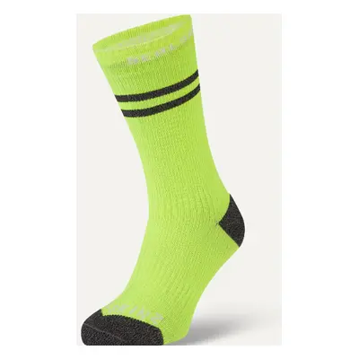 Sealskinz Waterproof Warm Weather Mid Length Sock With Hydrostop Neon Yellow/Black/White Kerékpá