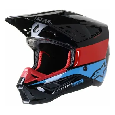 Alpinestars S-M5 Bond Helmet Black/Red/Cyan Glossy Bukósisak