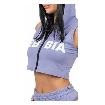 Nebbia Sleeveless Zip-Up Hoodie Muscle Mommy Light Purple Fitness pulóverek