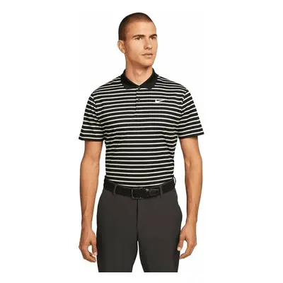 Nike Dri-Fit Victory Mens Striped Golf Black/White Rövid ujjú póló