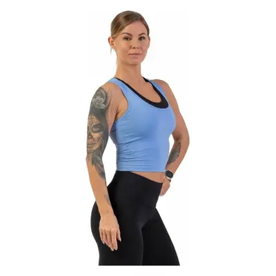 Nebbia Sporty Slim-Fit Crop Tank Top Light Blue Fitness póló